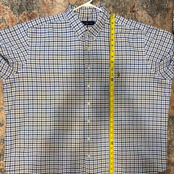 Ralph Lauren Polo Men's Blue/White Check L/S Button-Down Oxford Shirt 3XB Pony - Picture 9 of 10